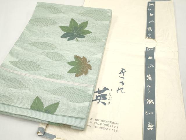 平和屋着物＊夏物　西陣　川島織物　洗える最高級着物　＜英＞はなぶさ謹製　六通柄　京袋帯　楓文　銀糸　たとう紙付き　CABL1254tx