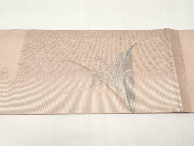 平和屋着物＊夏物　九寸名古屋帯　すすき　金銀糸　正絹　逸品　CABL1268tx
