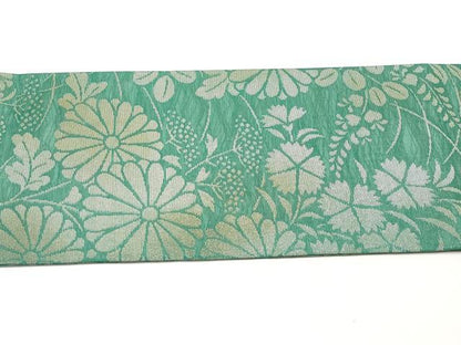 平和屋着物＊夏物　九寸名古屋帯　秋草文　金銀糸　正絹　逸品　CABL1269tx