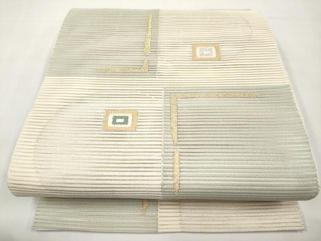 平和屋着物＊夏物　八寸名古屋帯　絽綴れ　色紙丸文　金銀糸　正絹　逸品　CABL1270tx