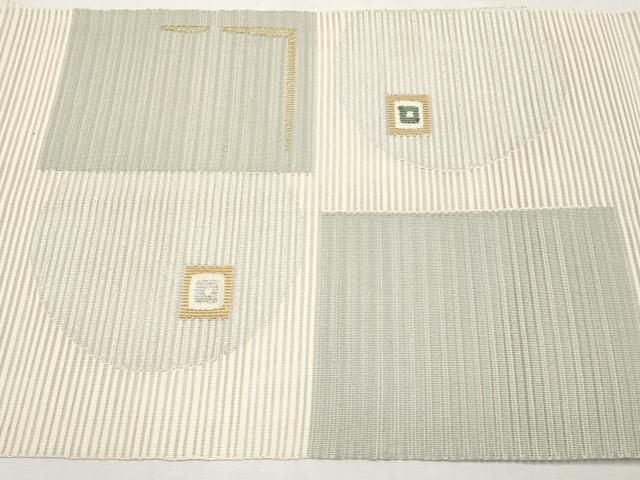 平和屋着物＊夏物　八寸名古屋帯　絽綴れ　色紙丸文　金銀糸　正絹　逸品　CABL1270tx