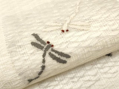 平和屋着物＊夏物　九寸名古屋帯　すくい織　トンボ　正絹　逸品　CABL1275tx
