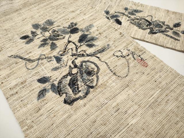 平和屋着物＊夏物　九寸名古屋帯　作家物　手描き　紬地　成り物　正絹　逸品　CABL1276tx