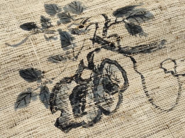 平和屋着物＊夏物　九寸名古屋帯　作家物　手描き　紬地　成り物　正絹　逸品　CABL1276tx