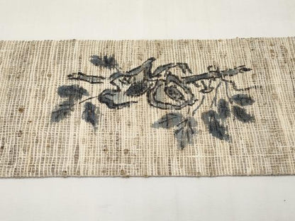平和屋着物＊夏物　九寸名古屋帯　作家物　手描き　紬地　成り物　正絹　逸品　CABL1276tx