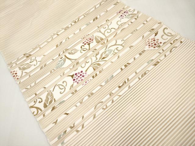 平和屋着物＊夏物　八寸名古屋帯　絽綴れ　葡萄唐草文　正絹　逸品　CABL1277tx