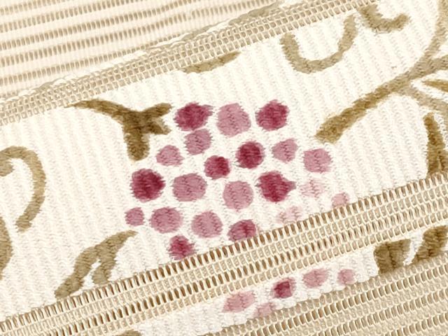 平和屋着物＊夏物　八寸名古屋帯　絽綴れ　葡萄唐草文　正絹　逸品　CABL1277tx