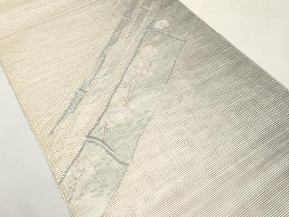 平和屋着物＊夏物　八寸名古屋帯　梅　竹　金銀糸　正絹　逸品　CABL1279tx