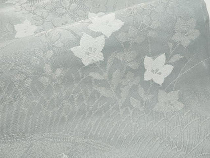 平和屋着物＊夏物　六通柄袋帯　籬草花文　銀糸　正絹　逸品　CABL1285tx