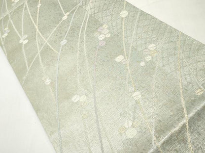 平和屋着物＊夏物　六通柄袋帯　枝花文　金銀糸　正絹　逸品　CABL1286tx