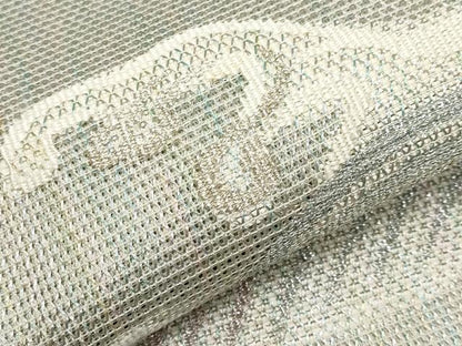 平和屋着物＊夏物　太鼓柄袋帯　立波文　銀糸　正絹　逸品　CABL1287tx