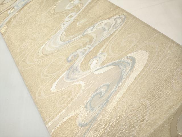 平和屋着物＊夏物　六通柄袋帯　立波文　金糸　正絹　逸品　CABL1292tx