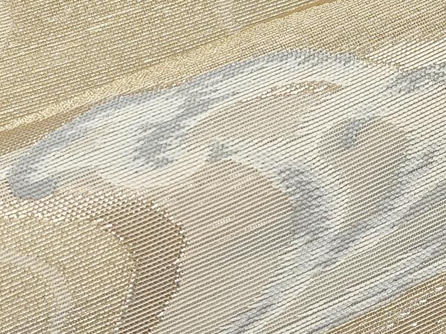 平和屋着物＊夏物　六通柄袋帯　立波文　金糸　正絹　逸品　CABL1292tx