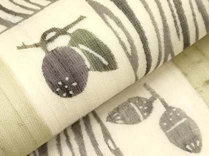 平和屋着物＊夏物　絹芭蕉　九寸開き名古屋帯　型染め　成り物　正絹　逸品　CABL1306tx