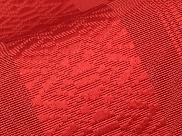 平和屋着物＊夏物　本場筑前博多織　八寸名古屋帯　紗献上　茜色　正絹　逸品　CABL1309tx