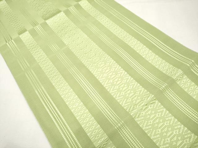 平和屋着物＊夏物　本場筑前博多織　八寸名古屋帯　紗献上　苗色　正絹　逸品　CABL1311tx