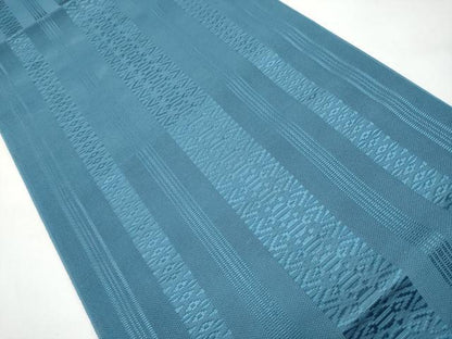 平和屋着物＊夏物　本場筑前博多織　八寸名古屋帯　紗献上　藍色　正絹　逸品　CABL1321tx