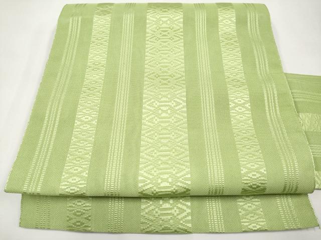 平和屋着物＊夏物　八寸名古屋帯　博多織　紗献上　苗色　CABL1328tx