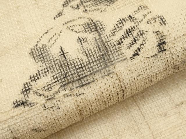 平和屋着物＊夏物　九寸名古屋帯　手描き　紬地　蟹　カニ　正絹　逸品　CABL1341tx
