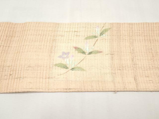 平和屋着物＊夏物　九寸名古屋帯　手描き　枝花文　正絹　逸品　CABL1347tx
