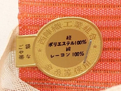 平和屋着物＊夏物　西陣　八寸名古屋帯　絽つづれ　竜田川　金銀糸　証紙付き　未使用　CABL1350tx