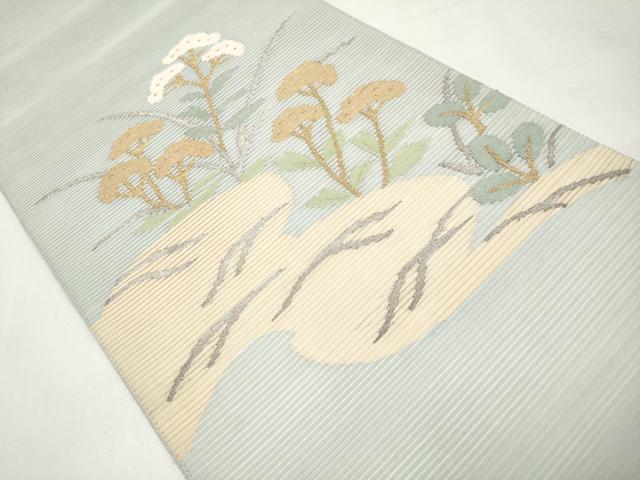 平和屋着物＊夏物　太鼓柄袋帯　絽綴れ　草花文　金銀糸　正絹　逸品　CABL1351tx