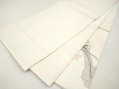 平和屋着物＊夏物　太鼓柄袋帯　すくい織　桔梗　金銀糸　正絹　逸品　CABL1353tx