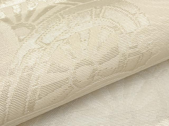 平和屋着物＊夏物　六通柄袋帯　片輪車文　銀糸　正絹　逸品　CABL1354tx