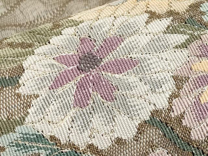 平和屋着物＊夏物　太鼓柄　京袋帯　すくい織　草花文　金銀糸　正絹　逸品　未使用　CABL1357tx