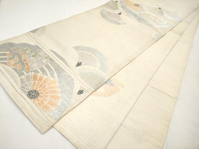 平和屋着物＊夏物　アンティーク　大正ロマン　丸帯　唐織　花青海波　金銀糸　正絹　逸品　CABL1360tx