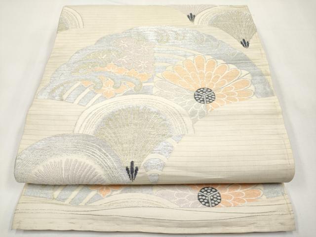平和屋着物＊夏物　アンティーク　大正ロマン　丸帯　唐織　花青海波　金銀糸　正絹　逸品　CABL1360tx