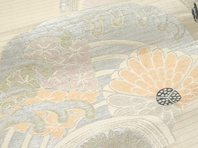 平和屋着物＊夏物　アンティーク　大正ロマン　丸帯　唐織　花青海波　金銀糸　正絹　逸品　CABL1360tx