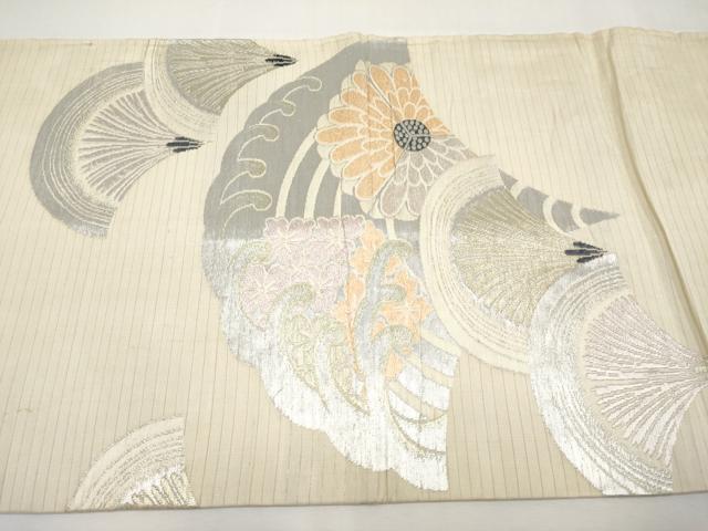 平和屋着物＊夏物　アンティーク　大正ロマン　丸帯　唐織　花青海波　金銀糸　正絹　逸品　CABL1360tx