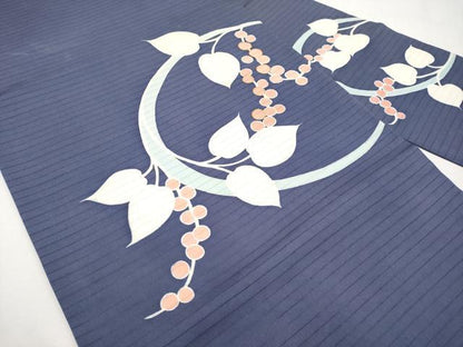 平和屋着物＊夏物　絽塩瀬　九寸名古屋帯　駒刺繍　枝葉木の実　銀彩　正絹　逸品　CABL1365tx