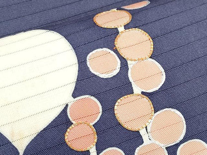 平和屋着物＊夏物　絽塩瀬　九寸名古屋帯　駒刺繍　枝葉木の実　銀彩　正絹　逸品　CABL1365tx