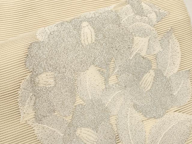 平和屋着物＊夏物　八寸名古屋帯　絽綴れ　椿　銀糸　正絹　逸品　CABL1369tx