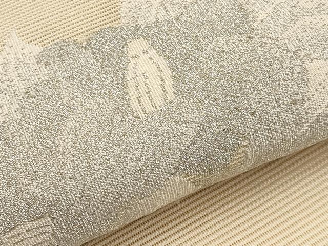 平和屋着物＊夏物　八寸名古屋帯　絽綴れ　椿　銀糸　正絹　逸品　CABL1369tx