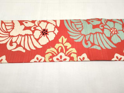 平和屋着物＊夏物　アンティーク　大正ロマン　全通柄　九寸名古屋帯　刺繍　花鳥文　正絹　逸品　CABL1371tx