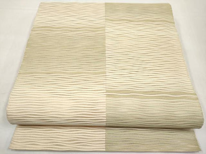 平和屋着物＊夏物　八寸名古屋帯　絽綴れ　市松文様　正絹　逸品　CABL1372tx