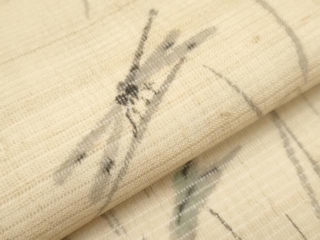 平和屋着物＊夏物　九寸名古屋帯　手描き　紬地　トンボ　正絹　逸品　未使用　CABL1381tx