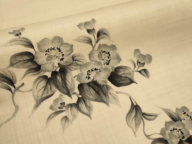 平和屋着物＊夏物　九寸名古屋帯　手描き　枝花文　CABL1386tx