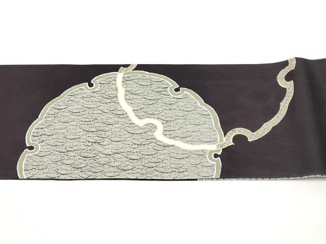 平和屋着物＊夏物　九寸名古屋帯　雪輪重ね文　金彩　正絹　逸品　CABL1403tx