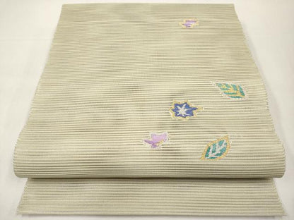 平和屋着物＊夏物　八寸名古屋帯　絽綴れ　吹き寄せ文　金銀糸　正絹　逸品　CABL1406tx