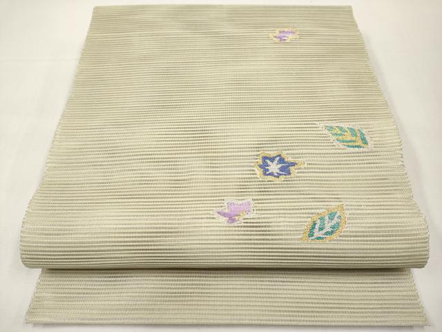 平和屋着物＊夏物　八寸名古屋帯　絽綴れ　吹き寄せ文　金銀糸　正絹　逸品　CABL1406tx