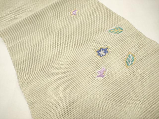 平和屋着物＊夏物　八寸名古屋帯　絽綴れ　吹き寄せ文　金銀糸　正絹　逸品　CABL1406tx