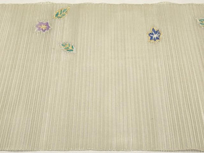 平和屋着物＊夏物　八寸名古屋帯　絽綴れ　吹き寄せ文　金銀糸　正絹　逸品　CABL1406tx