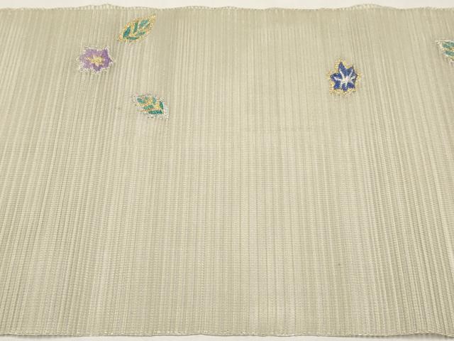 平和屋着物＊夏物　八寸名古屋帯　絽綴れ　吹き寄せ文　金銀糸　正絹　逸品　CABL1406tx
