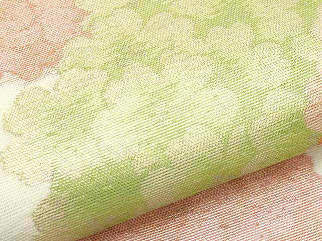 平和屋着物＊夏物　九寸名古屋帯　枝花文　金糸　正絹　逸品　CABL1409tx
