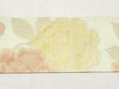 平和屋着物＊夏物　九寸名古屋帯　枝花文　金糸　正絹　逸品　CABL1409tx