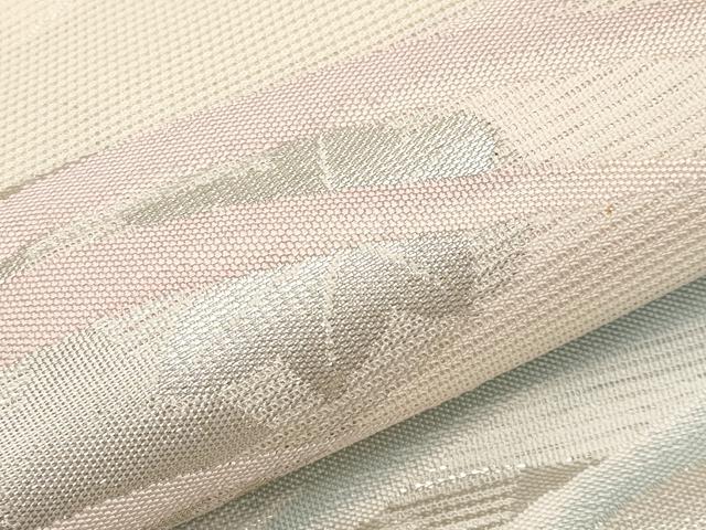 平和屋着物＊夏物　九寸名古屋帯　竜田川　銀糸　正絹　逸品　CABL1411tx